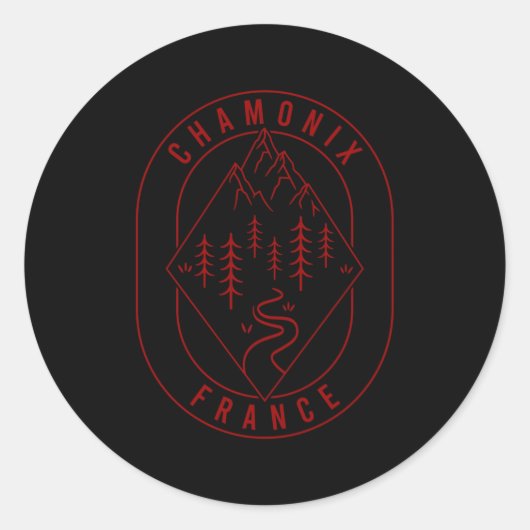 Chamonix Bergen Frankrijk Wandelen Buitenshuis Min Ronde Sticker (Voorkant)
