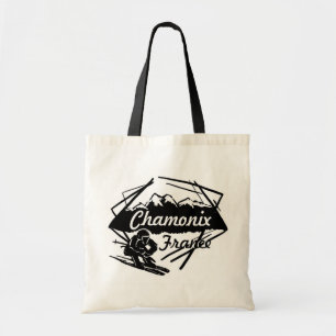 Chamonix France Black ski logo art herbruikbare ta Tote Bag