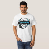 Chamonix France blue skier logo art value t-shirt (Voorkant volledig)