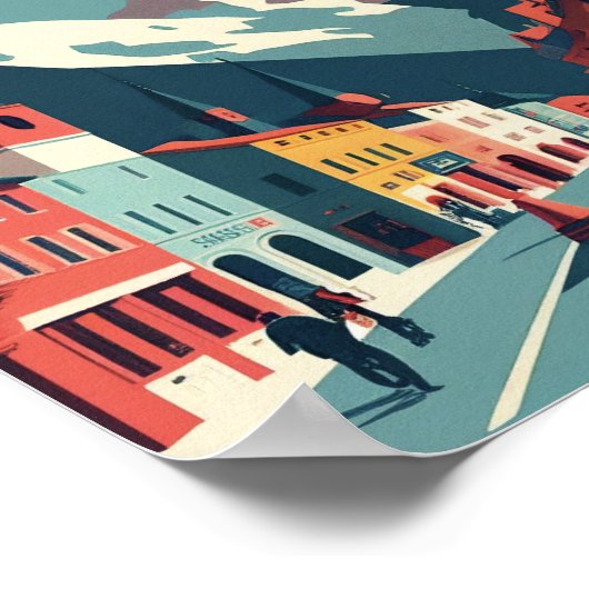 Chamonix France Minimalistisch  Art Poster (Hoek)