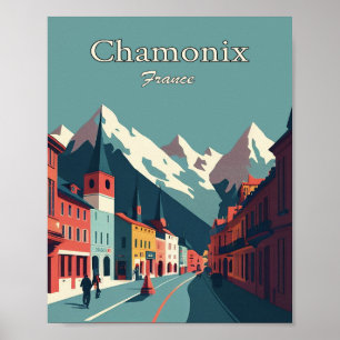 Chamonix France Minimalistisch Art Poster