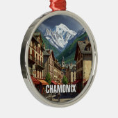 Chamonix France Mont Blanc Metalen Ornament (Rechts)