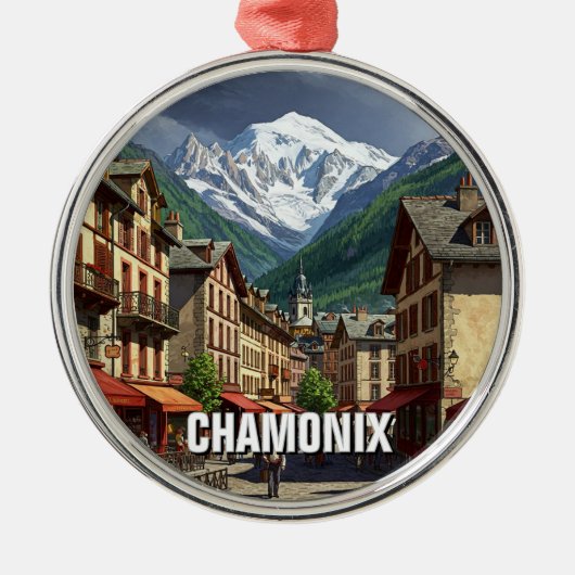 Chamonix France Mont Blanc Metalen Ornament (Voorkant)