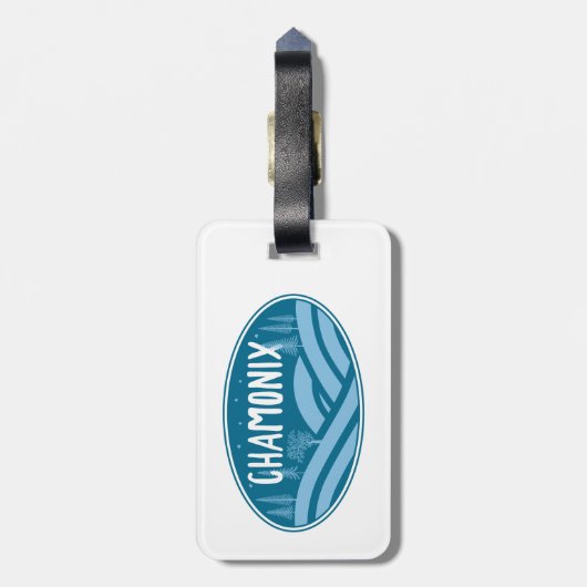 Chamonix France Outdoors Bagagelabel (Achterkant verticaal)