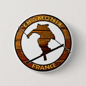 Chamonix France — Robuust ontwerp van houtskier Ronde Button 5,7 Cm (Voorkant)
