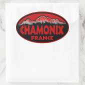 Chamonix France rode ovale stickers (Tas)