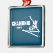 Chamonix France Skier Metalen Ornament (Links)