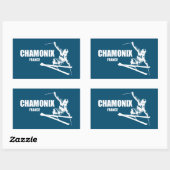 Chamonix France Skier Rechthoekige Sticker (Vel)