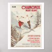 Chamonix France skiing Poster (Voorkant)