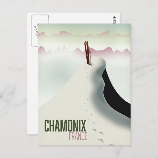 Chamonix France skiposter Briefkaart (Voorkant / Achterkant)