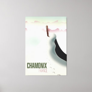 Chamonix France skiposter Canvas Afdruk