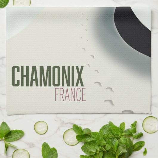 Chamonix France skiposter Theedoek (Gevouwen)