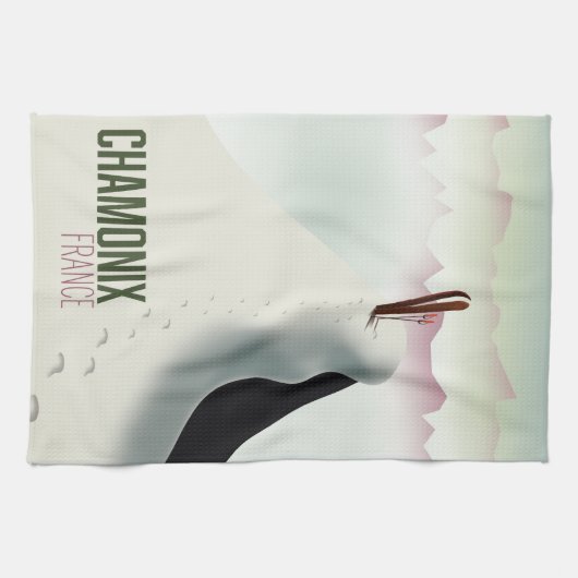 Chamonix France skiposter Theedoek (Horizontaal)