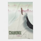 Chamonix France skiposter Theedoek (Verticaal)