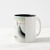 Chamonix France skiposter Tweekleurige Koffiemok (Voorkant rechts)