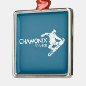 Chamonix France Snowboarder Metalen Ornament (Links)