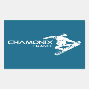 Chamonix France Snowboarder Rechthoekige Sticker