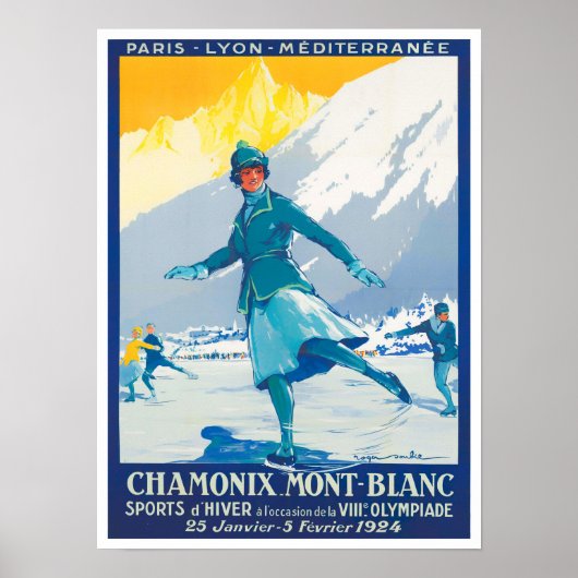 Chamonix France vintage-Poster Poster (Voorkant)