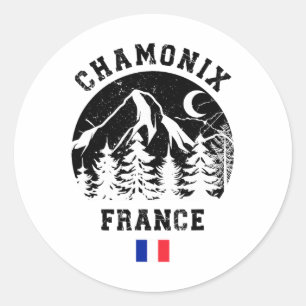 Chamonix Frankrijk Alpen Ski Resort Alpine Skiën F Ronde Sticker