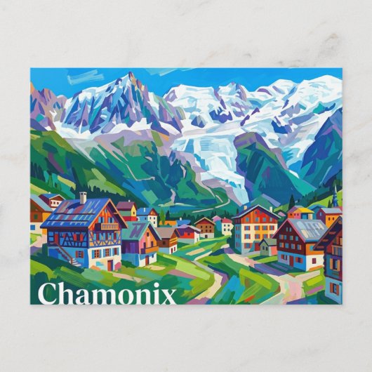 Chamonix Frankrijk Briefkaart (Voorkant)