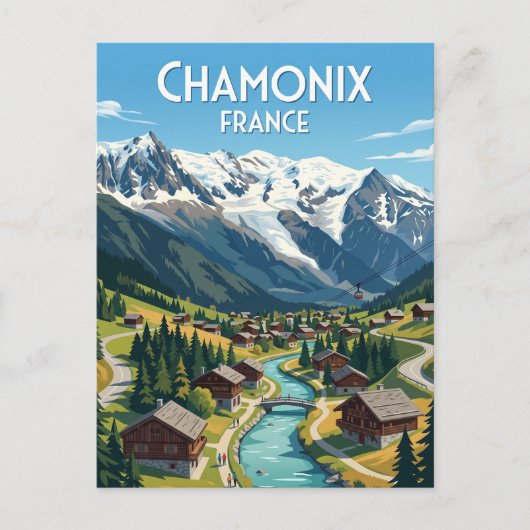 Chamonix Frankrijk Briefkaart (Voorkant)