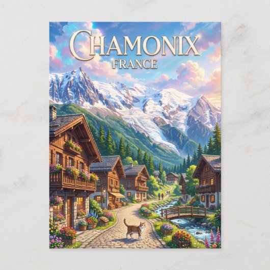 Chamonix Frankrijk Briefkaart (Voorkant)