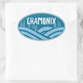 Chamonix Frankrijk Buitenshuis Ovale Sticker (Tas)