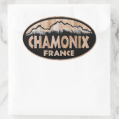 Chamonix Frankrijk houten teken ovale stickers (Tas)