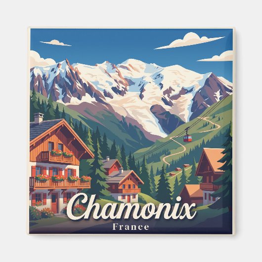 Chamonix Frankrijk Magneet (Voorkant)