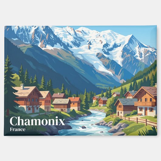 Chamonix Frankrijk Magneet (Voorkant)