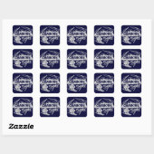 Chamonix Frankrijk marineblauw ski logo art sticke Vierkante Sticker (Vel)