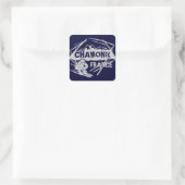 Chamonix Frankrijk marineblauw ski logo art sticke Vierkante Sticker (Tas)
