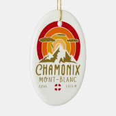 Chamonix Frankrijk Mont Blanc Franse Alpen Skiën Keramisch Ornament (Rechts)