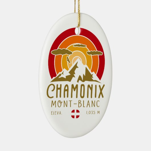 Chamonix Frankrijk Mont Blanc Franse Alpen Skiën Keramisch Ornament (Rechts)