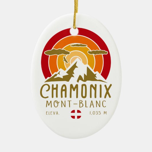 Chamonix Frankrijk Mont Blanc Franse Alpen Skiën Keramisch Ornament (Voorkant)