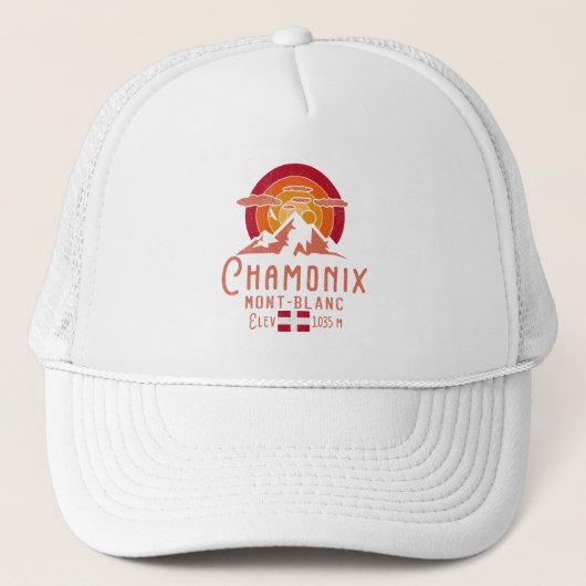 Chamonix Frankrijk Mont Blanc Franse Alpen Skiën Trucker Pet (Voorkant)