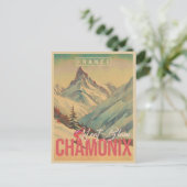 Chamonix Frankrijk  Mont Blanc Skiën Briefkaart (Staand voorkant)