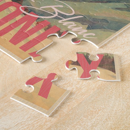 Chamonix Frankrijk  Mont Blanc Skiën jaren 1950 Legpuzzel (Zijkant)