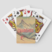 Chamonix Frankrijk  Mont Blanc Skiën jaren 1950 Pokerkaarten (Achterkant)