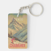 Chamonix Frankrijk  Mont Blanc Skiën jaren 1950 Sleutelhanger (achterkant)