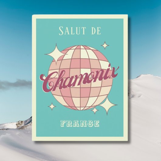 Chamonix Frankrijk Retro Briefkaart