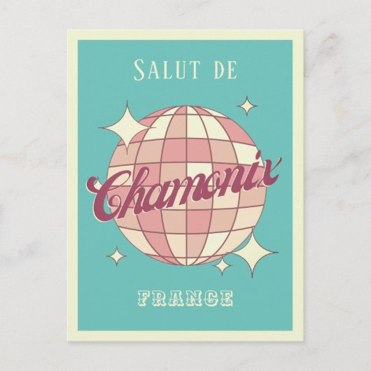 Chamonix Frankrijk Retro  Briefkaart (Voorkant)