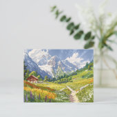 Chamonix, Frankrijk Retro Mountain Travel Briefkaart (Staand voorkant)