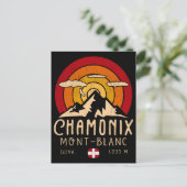 Chamonix Frankrijk Retro Sunset Skiën Souvenirs 80 Briefkaart (Staand voorkant)