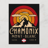 Chamonix Frankrijk Retro Sunset Skiën Souvenirs 80 Briefkaart (Voorkant)