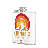 Chamonix Frankrijk Retro Sunset Skiën Souvenirs 80 Heupfles (Links)