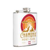 Chamonix Frankrijk Retro Sunset Skiën Souvenirs 80 Heupfles (Rechts)