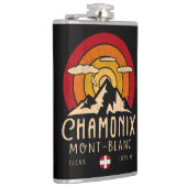 Chamonix Frankrijk Retro Sunset Skiën Souvenirs 80 Heupfles (Rechts)