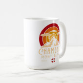 Chamonix Frankrijk Retro Sunset Skiën Souvenirs 80 Koffiemok (Voorkant rechts)