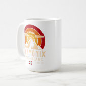 Chamonix Frankrijk Retro Sunset Skiën Souvenirs 80 Koffiemok (Voorkant links)